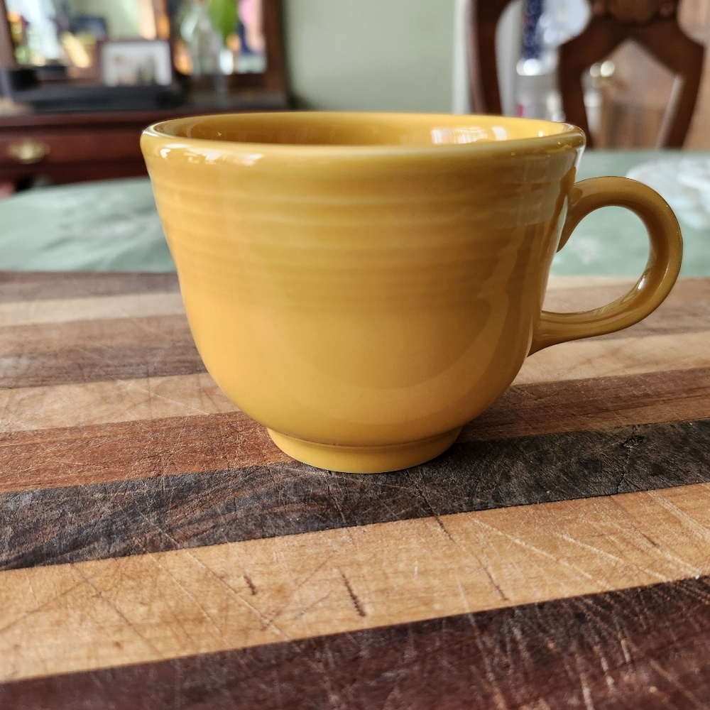 Vintage Fiestaware Tea Cup Coffee Mug Homer Laughlin Yellow Butterscotch USA
